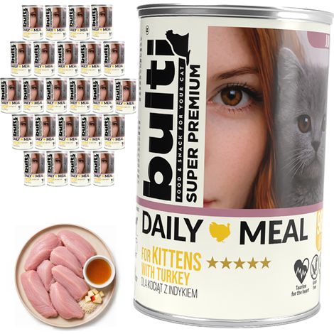 BULTI Repas Quotidien pour Chatons Dinde 24 x 400 g Complet (1/2)
