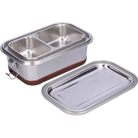 Edelstahl-Lebensmittelbehälter, Bento-Lunchbox, wasserdicht und auslaufsicher, Bento-Box für Büro, Camping, Picknicks und Reisen (doppelwandig) (1/5)