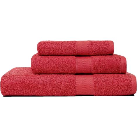 Set 3  Salviette In Spugna Di Cotone Rosso Dimensioni Variabili Teddy
