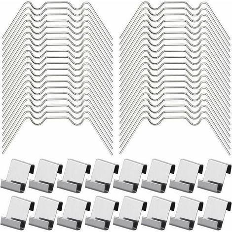 100Pcs Clips de Vitrage pour Serre Inclure 50Type W Serre Pinces en Acier Inoxydable et 50 Clips de Type Z pour Vitre de Serre (1/4)