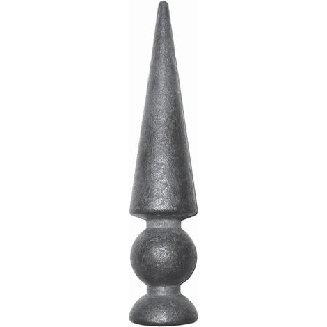 Pointe de lance cône et boule - Hauteur 152mm base ronde en Ø31mm - Fer forgé - À souder - DECO FER FORGE
