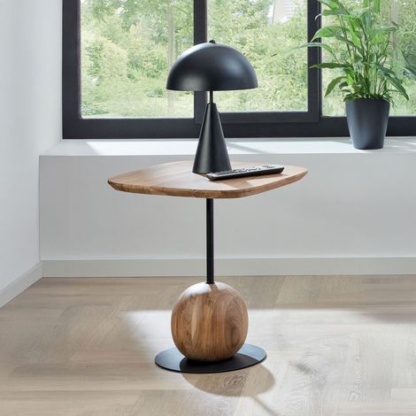 Table d'appoint carrée 45x45x50 cm en bois et métal - KAORI