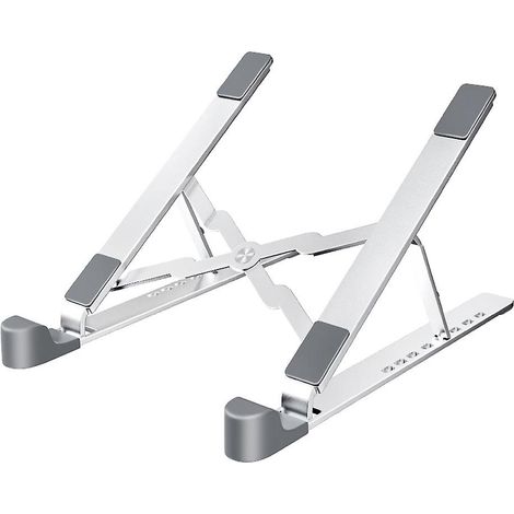 Support portable réglable en aluminium pour ordinateur portable avec système de ventilation intégré - Support pliable pour Macbook Pro/Air, HP, Lenovo - Rehausseur de bureau (1/5)