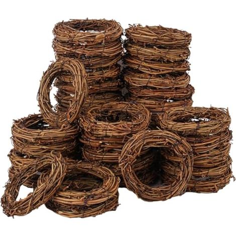 Lot de 40 couronnes de vigne naturelles – 10,2 cm – Belle couronne de vigne en rotin – Couronnes de vigne en vrac, idéales pour les loisirs créatifs et les décorations de Noël, idéales pour (1/5)