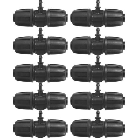 10 Stück T-Verbinder mit Widerhaken, 16 mm auf 4/7 Zoll, für PE-Gartenbewässerungsschläuche