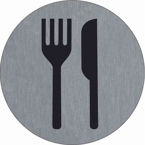 Plaque de porte Restaurant - Aluminium brosse Ø75mm - 4383057