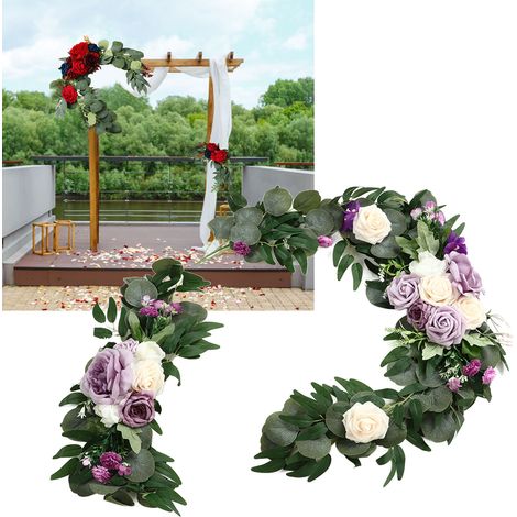 Künstlicher hängender Blumengirlande für Hochzeiten, Gästeempfang, Dekorationen für Trauungen im Freien, Blumenbögen und künstliche Blumendekorationen 18063-SZ (1/5)