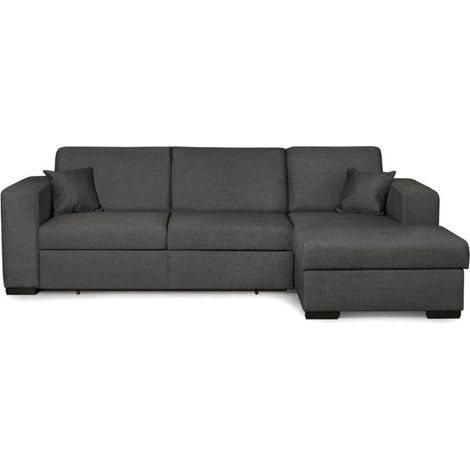 Canapé Convertible d'Angle Droit "Hip" 262cm Gris (1/5)