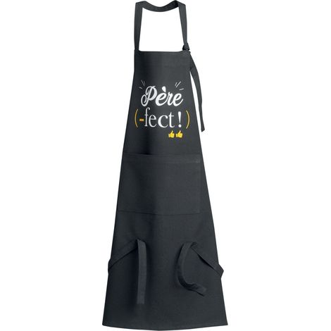 Tablier de cuisine recyclé  noir pour la préparation des repas 72 x 90 cm - PANGIVO
