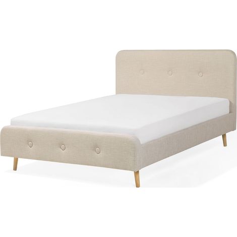 Lit en tissu double 140x200 cm beige RENNES (1/5)