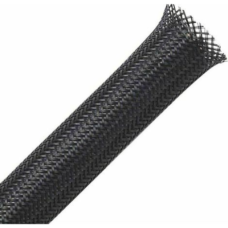 Gaine câble tressée extensible 13 mm x 30 m, idéale pour cacher et ranger les câbles automobiles et les fils (1/4)