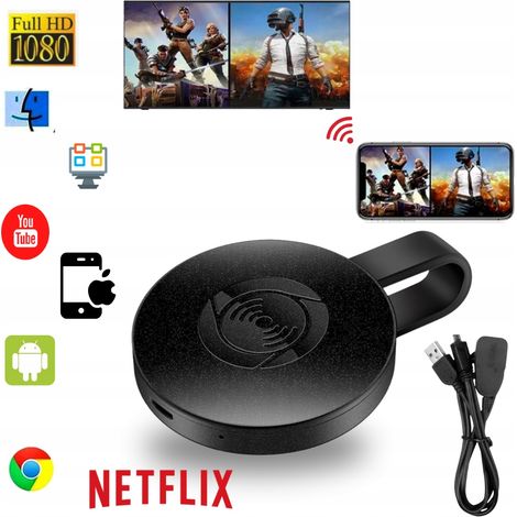 Adaptateur HDMI sans fil Wi-Fi noir pour la duplication d'écran