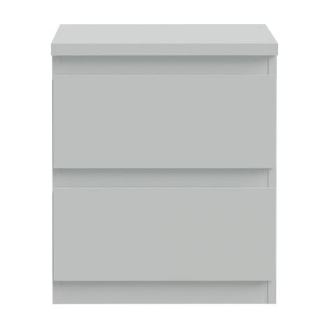 Comodino 2 cassetti colore grigio ghiaccio 41.8x32.2x49.3H Morgan