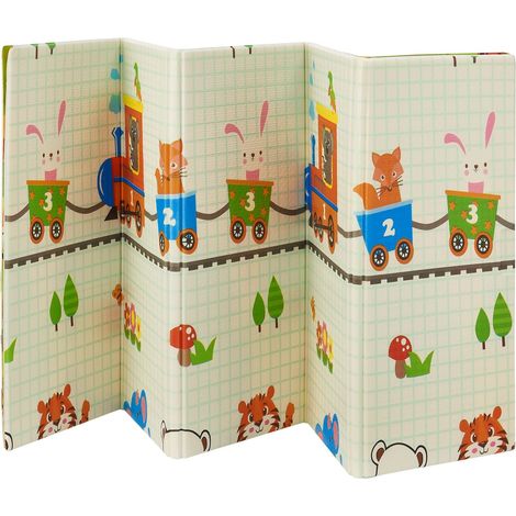 Tappeto da gioco 180 x 200 cm con vari motivi di animali Toni Tappeto per gattonare per bambini e neonati - extra morbido e facile da pulire
