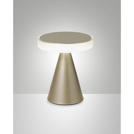Lampada da Tavolo LED Fabas Luce Neutra 8W 750lm 3000K, Struttura Metallo e Metacrilato con Regolazione a Tocco, Oro Opaco - Fabas Luce