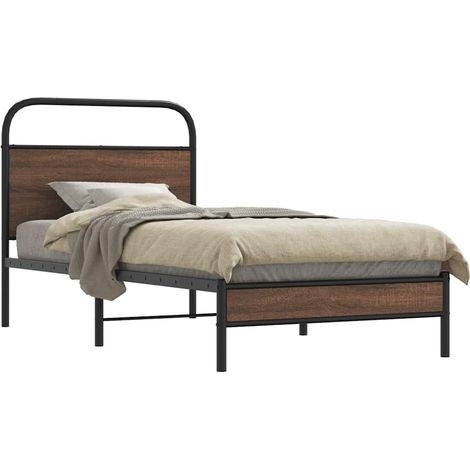 Bettgestell ohne Matratze 90x190 cm Braun Eichen-Optik