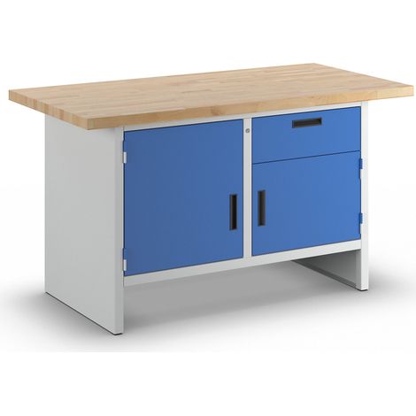 eurokraft basic, Établi à côtés fermés, 1 tiroir, 2 portes,