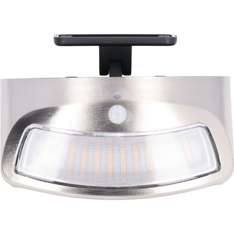 Aplique de pared LED solar ultrabrillante con 4 modos, sensor de movimiento, 600 lm, para patios exteriores. (1/5)
