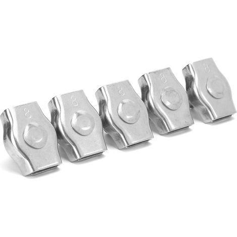 Lot de 5 serre-câbles Simplex en acier inoxydable pour la fixation de matériel marin destiné aux machines forestières, 8 mm / 0,31 po (1/5)