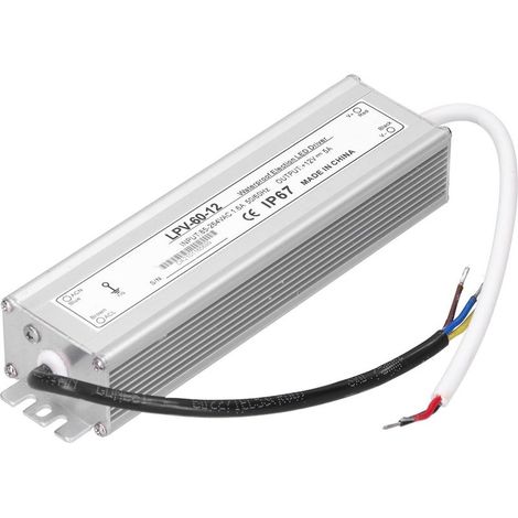 Alimentation étanche LED 60W DC12V, transformateur aluminium pour éclairage, driver LPV-60-12 (1/5)