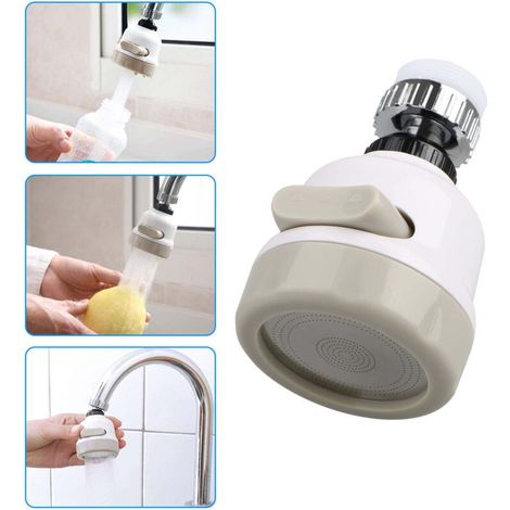 Robinet de tête de pulvérisation de robinet en ABS rotatif à 360 degrés, adaptateur de filtre de buse à filetage interne de luxe de cuisine, connecteur de barboteur de buse de filtre à éclaboussures, (1/4)