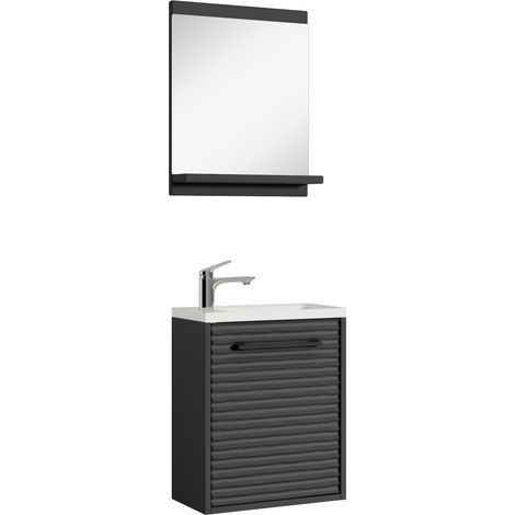 Badplaats Set meuble lave mains Etna 40 x 22 cm - Noir mat - Toi