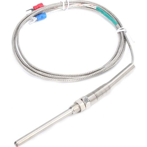 Temperaturfühler Typ K (Thermoelement), 5 x 70 mm Edelstahlsonde, M8-Gewinde