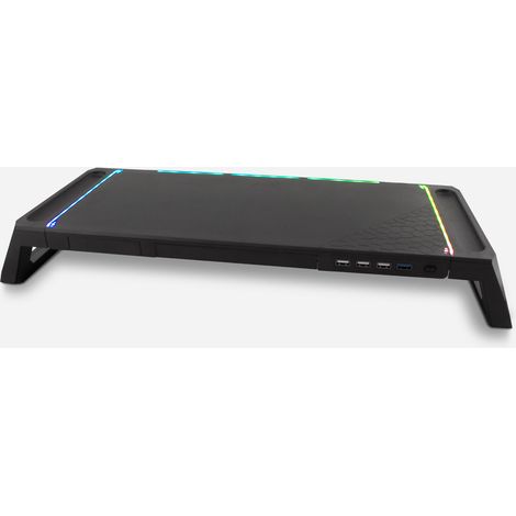 DeepGaming SN06 Stand de Gaming Desktop Monitor with Drawer de Storage, Mobile Holder, 10 Modes de RGB Illumination and Hub USB de 3 Ports (1 x USB3.0 + 2 x USB2.0). Noir