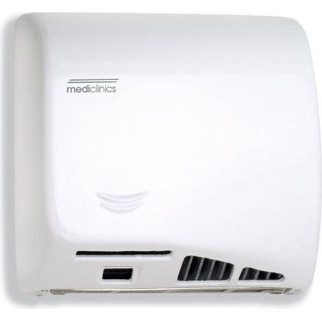 Asciugamani Elettrico Aria Calda Automatico in Acciaio Bianco Mediclinics Speedflow M06A