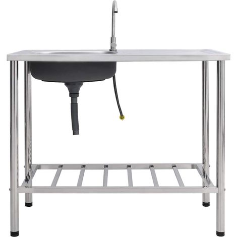 Maison Exclusive - Évier de camping Seul lavabo avec robinet Acier inoxydable (1/5)