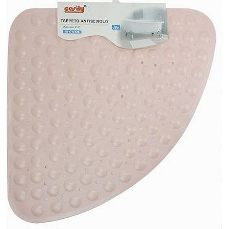 Trade Shop - Tappeto In Pvc Antiscivolo Triangolare Rosa Per Vasca Bagno Doccia 50x70cm 79733 - (1/2)