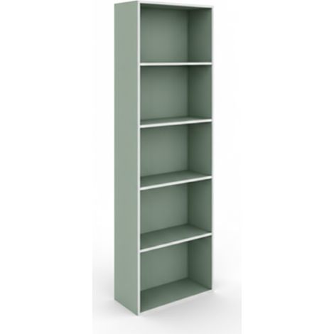 Libreria colonna 4 ripiani design moderno colore verde salvia per soggiorno studio camera dimensioni 50 x 22,8 x 157,4 cm