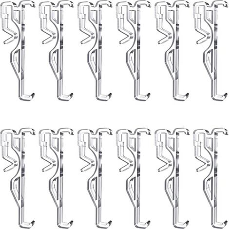 Lot de 12 clips de fixation pour cantonnière de 6,35 cm (2,5 pouces), en plastique transparent, avec système de retenue invisible pour cantonnière de store horizontal et stores en bois. (1/5)