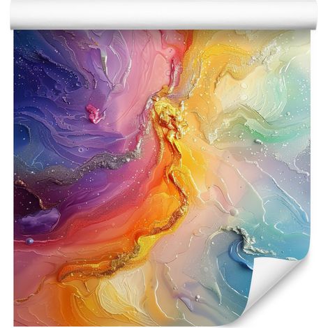 Carta da parati color oro inchiostro e crema per soggiorno e camera da letto, 50x1000 cm (1/5)