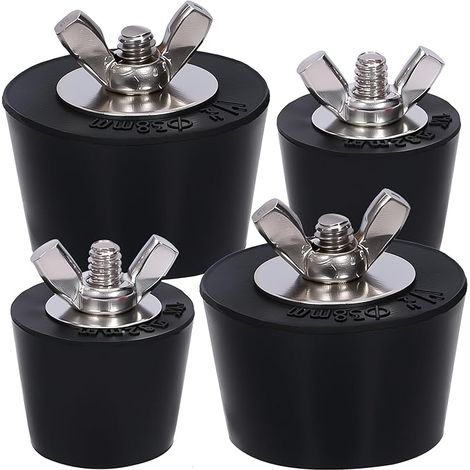 Bouchons d'Hivernage Piscine 3.2-3.8 cm Acier Inoxydable Protection Contre Les Dégâts de Gel Canalisations Piscine Bouchon Caoutchouc avec Écrou à Ailettes (1/5)