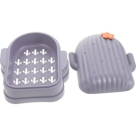Boîte à Cactus Porte- De Salle De Bain Porte- Cactus Porte- avec Couvercle Porte- pour Évier De Cuisine Porte- Auto-drainant Violet,Mauve Plastique (1/5)