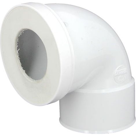 Nicoll – Pipe WC coudée 90ø courte 85/107-100 – PVC blanc – Joint élastomère – Raccord de robinetterie pour espaces confinés (1/5)