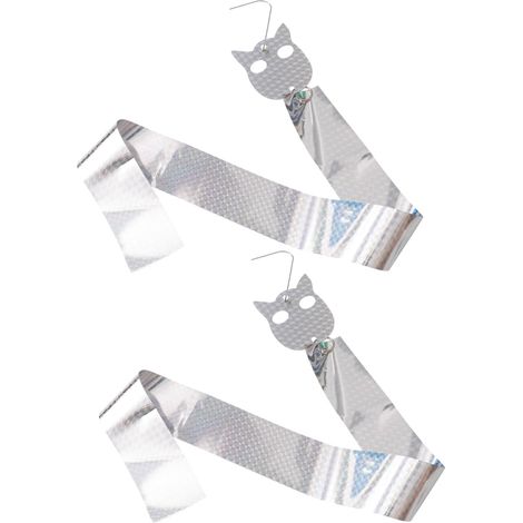 Lot de 2 répulsifs anti-oiseaux réfléchissants en plastique argenté, à la fois décoratifs et éloignant les oiseaux, pour balcon et jardin.