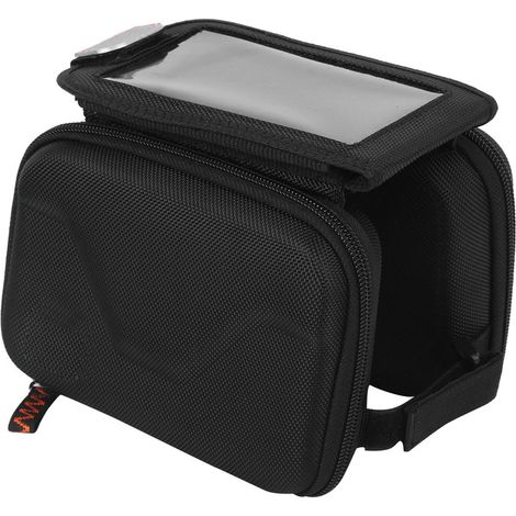 Sacoche téléphone vélo étanche EVA coque rigide antichoc pour guidon, noir 6 pouces (1/5)