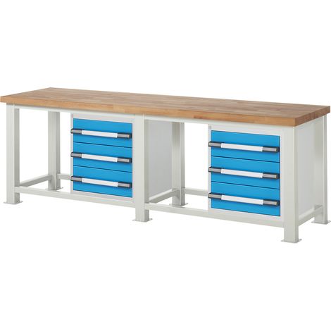 eurokraft pro, Établi pour charges lourdes, 6 tiroirs, l x p (1/2)