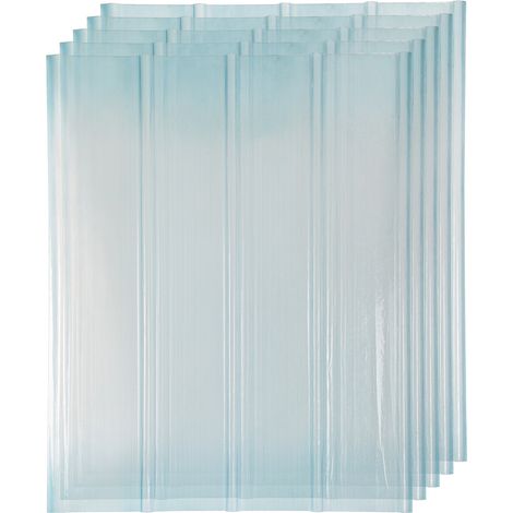 Wolketon Placa de cubierta, ondulada, transparente, poliéster reforzado con fibra de vidrio, 90 x 120 cm, 2 mm de espesor, 5 unidades