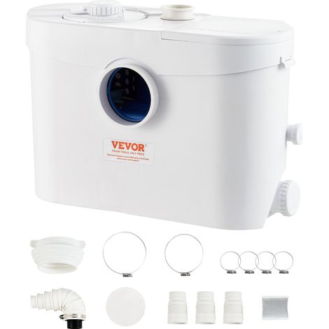 Pompe de macération 700 W pour eaux usées, 9600 L/h, levage 10 m, 3 entrées d'eau pour toilettes et cuisine (1/5)