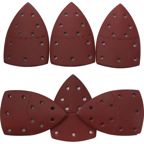 40 PCS 40 Grain 11 Trous Plier Abrasive Triangulaire Crochet et Bouclepapier de Verre Souris en Oxyde D'Aluminium Pour (320 Grain) (1/5)