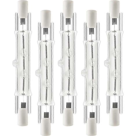 5er-Pack R7s 118 mm 300 W 230 V, R7s Halogen-Linearleuchte, dimmbare Halogenlampe für Baustellen