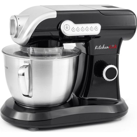 Robot Pétrin Evolution Black - KITCHEN COOK - 1000W - Cuve Inox 5L - 4 vitesses - 5 positions + fonction Pulse (1/5)