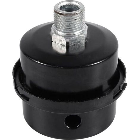 Odipie – Filtre de compresseur d'air silencieux en métal noir 3/8' – Réduit bruit et poussière – Installation facile pour compresseurs sans huile (1/5)