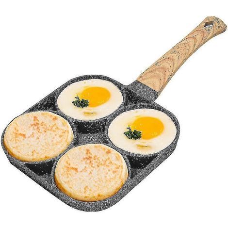 HONORNIC - Poêle à œufs, poêle à crêpes antiadhésive à 4 trous, compatible avec les plaques à induction. (1/5)