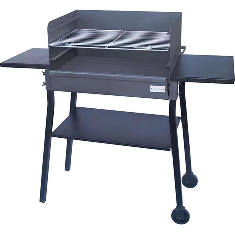 Barbecue de 3 hauteur avec roues en Zinc coloris Gris - 67 x 35 x 40 x 105 x 30 cm