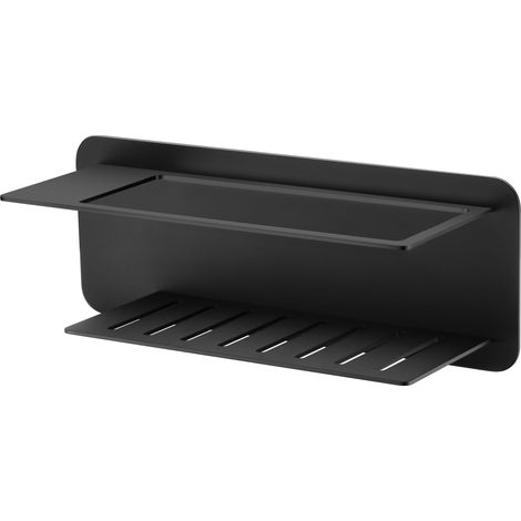IMEX Portasapone frontale in acciaio inox 304 e ottone finitura nero opaco resistente alla corrosione design funzionale modello BETHARI Imex-ADT009-NG (1/2)
