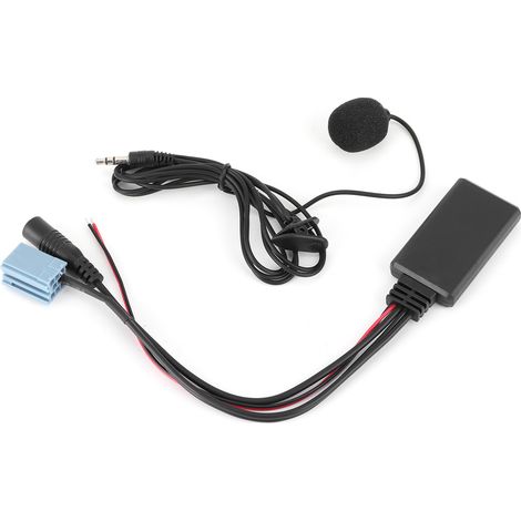 Adaptateur microphone de voiture 8 broches Bluetooth 5.0, câble audio AUX, accessoire pour lecteur de musique (1/5)